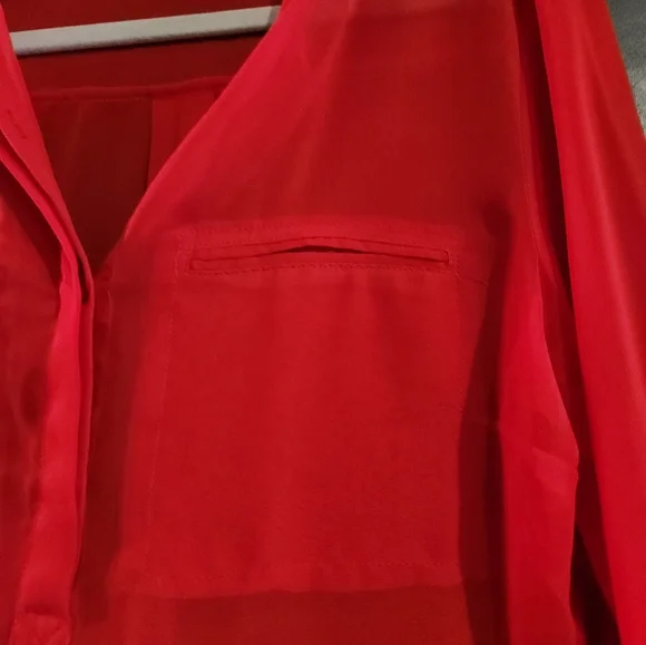 a.n.a. Red Sheer Blouse - Picture 6 of 7